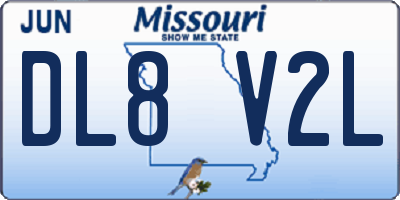 MO license plate DL8V2L