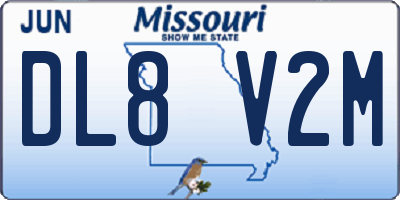 MO license plate DL8V2M