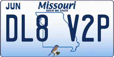 MO license plate DL8V2P