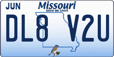 MO license plate DL8V2U