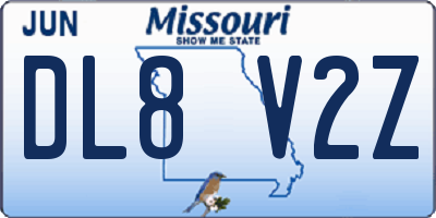 MO license plate DL8V2Z