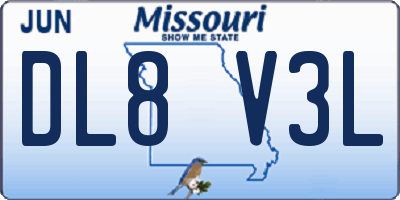 MO license plate DL8V3L