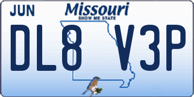 MO license plate DL8V3P