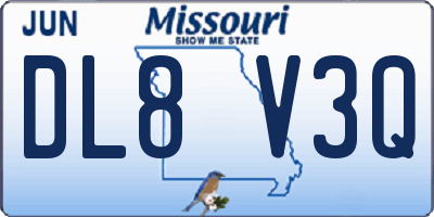 MO license plate DL8V3Q