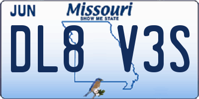 MO license plate DL8V3S