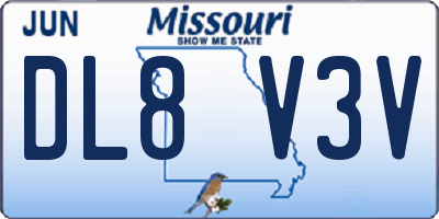 MO license plate DL8V3V