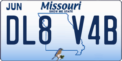 MO license plate DL8V4B