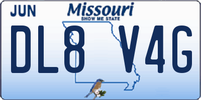 MO license plate DL8V4G