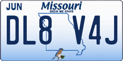 MO license plate DL8V4J