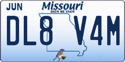 MO license plate DL8V4M
