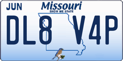 MO license plate DL8V4P