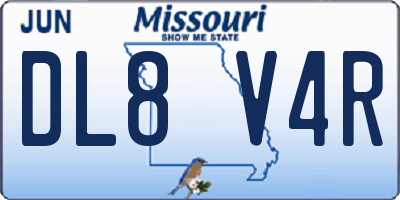 MO license plate DL8V4R