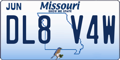 MO license plate DL8V4W