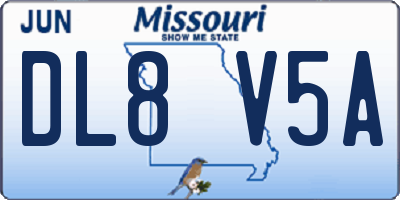 MO license plate DL8V5A