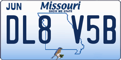 MO license plate DL8V5B
