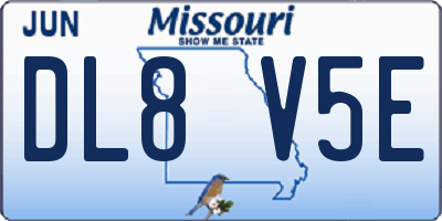 MO license plate DL8V5E