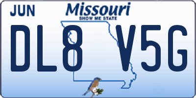 MO license plate DL8V5G