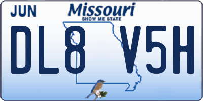 MO license plate DL8V5H