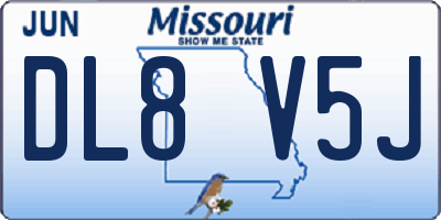 MO license plate DL8V5J