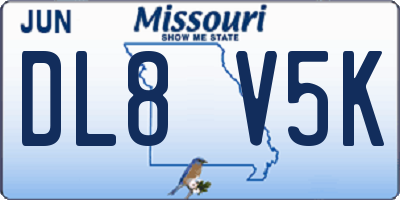 MO license plate DL8V5K