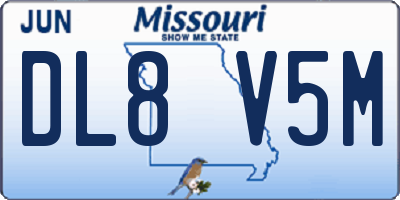 MO license plate DL8V5M
