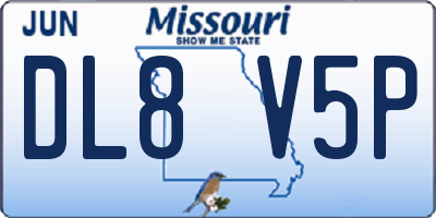 MO license plate DL8V5P