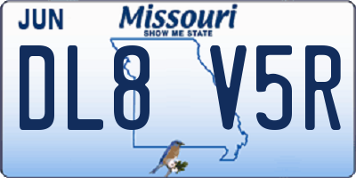 MO license plate DL8V5R