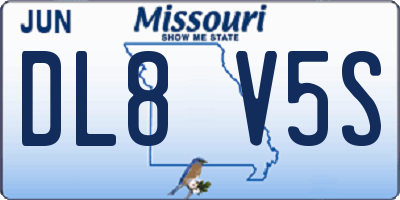 MO license plate DL8V5S