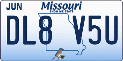 MO license plate DL8V5U