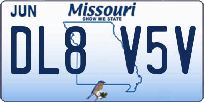 MO license plate DL8V5V