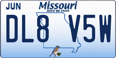 MO license plate DL8V5W