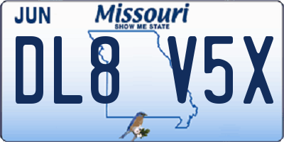 MO license plate DL8V5X