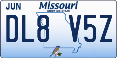 MO license plate DL8V5Z