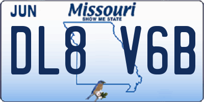 MO license plate DL8V6B