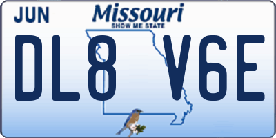 MO license plate DL8V6E