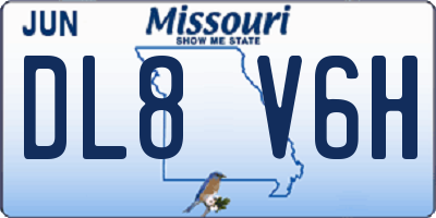 MO license plate DL8V6H