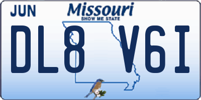 MO license plate DL8V6I