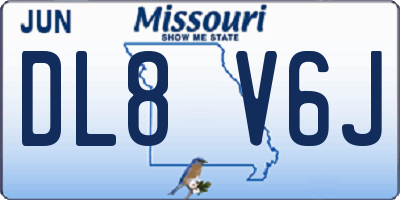 MO license plate DL8V6J