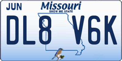 MO license plate DL8V6K