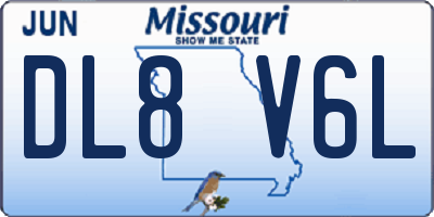MO license plate DL8V6L