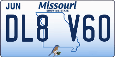 MO license plate DL8V6O