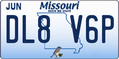 MO license plate DL8V6P