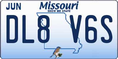 MO license plate DL8V6S