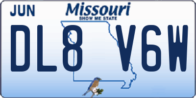 MO license plate DL8V6W