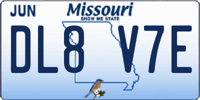 MO license plate DL8V7E