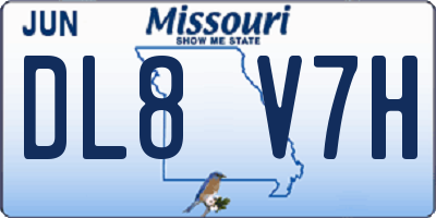 MO license plate DL8V7H