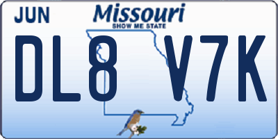 MO license plate DL8V7K