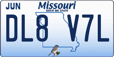 MO license plate DL8V7L