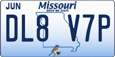 MO license plate DL8V7P