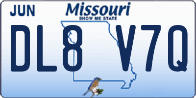 MO license plate DL8V7Q